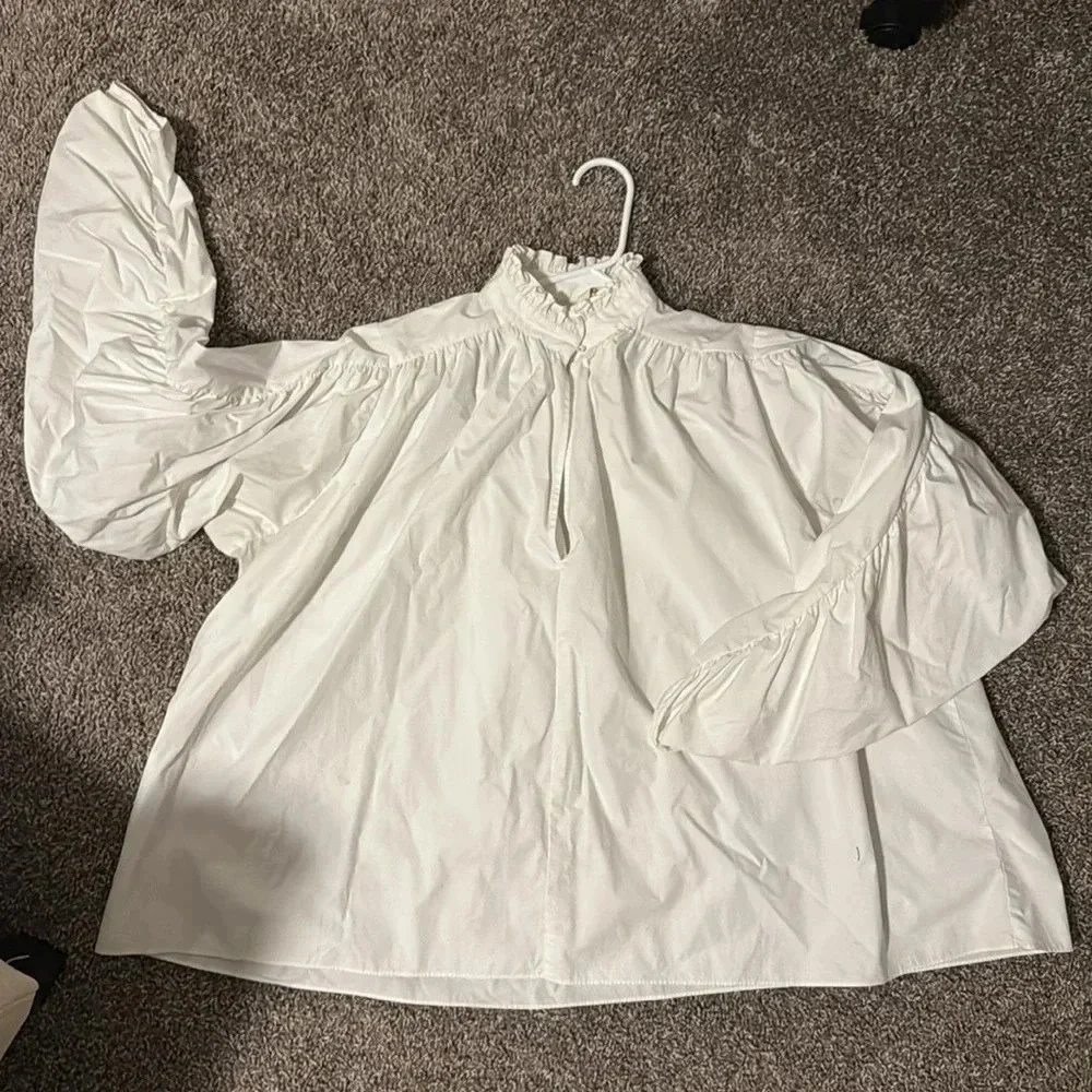 Maje lamier poplin cotton blouse